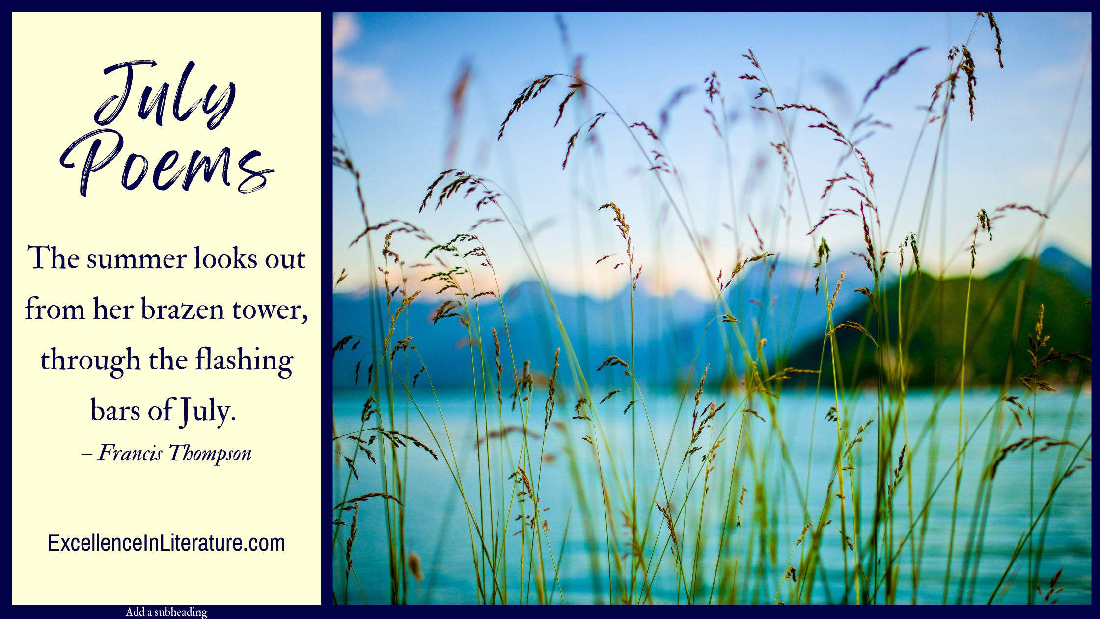 July poems excellence in literature by janice campbell
